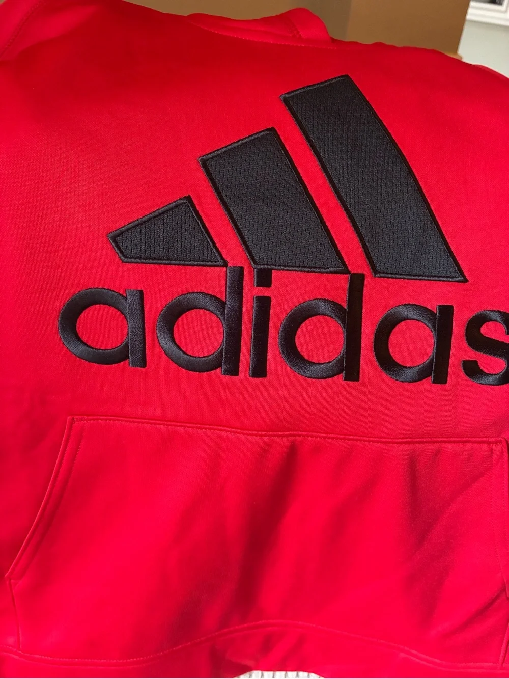 adidas Kids Red Logo Hoodie - Lightweight hoodie